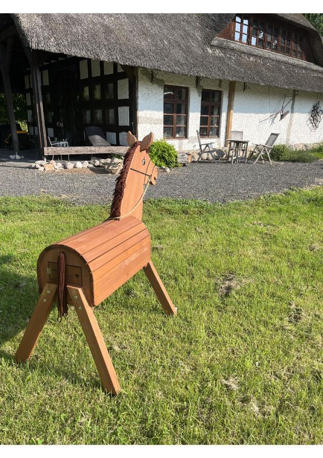 Ruhe Unter Reet-Haus Mit Sauna, Whirlpool Und Kamin Gnarrenburg Dış mekan fotoğraf
